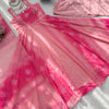 Pink Bandhani Print Anarkali Kurta Set with Dupatta