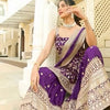 Purple Embroidered Kurta Sharara Set with Dupatta