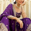 Purple Embroidered Kurta Sharara Set with Dupatta