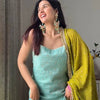 Mint Green Kurti with Lime Sharara & Ombre Chiffon Dupatta Set