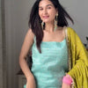 Mint Green Kurti with Lime Sharara & Ombre Chiffon Dupatta Set