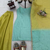 Mint Green Kurti with Lime Sharara & Ombre Chiffon Dupatta Set