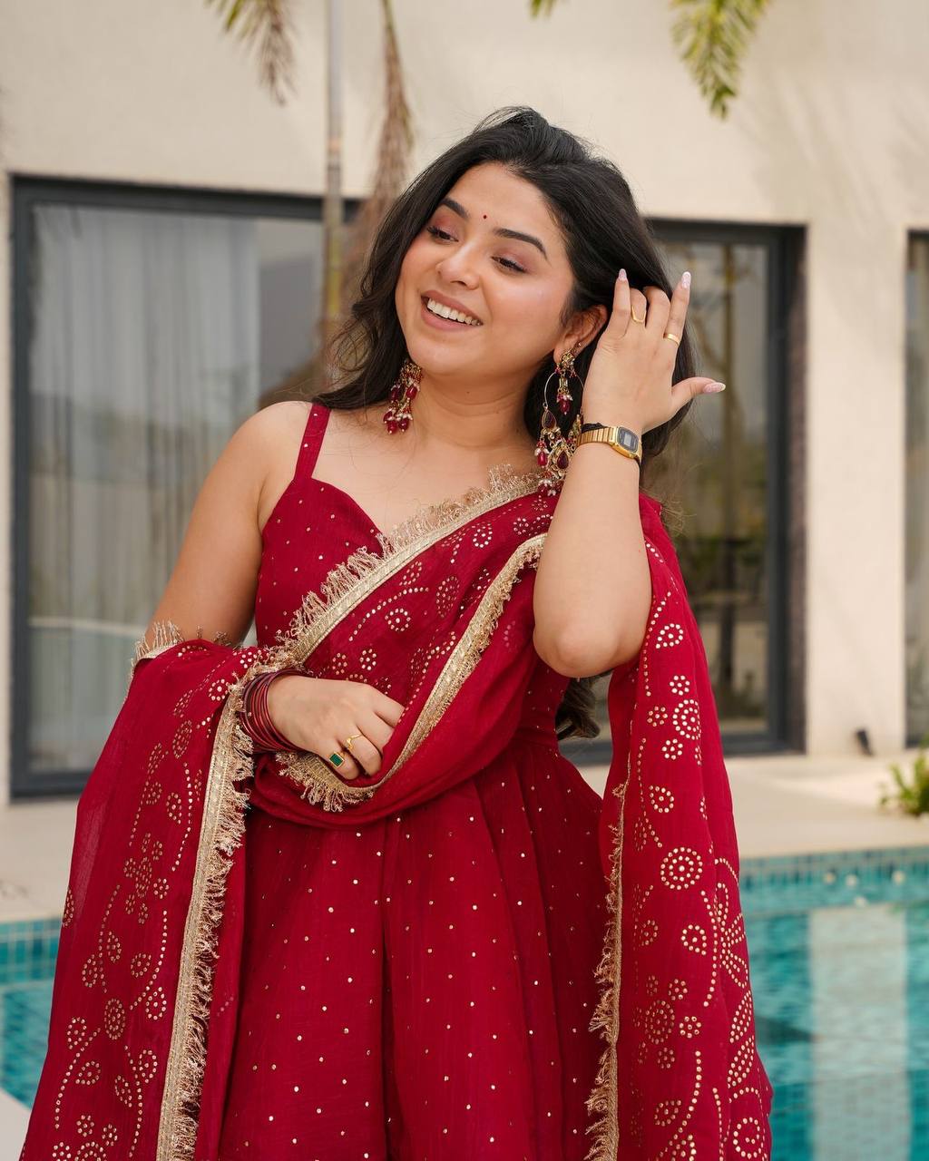 Girls Elegant Sequin Work Lehenga Choli Set with Dupatta – 2 Color Options