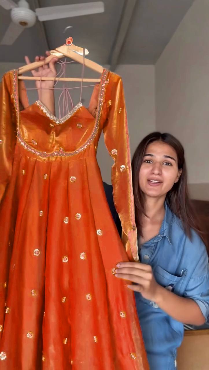 Embroidered Anarkali Kurti Pant Set with Dupatta – Festive & Party Wear | 6 Stunning Colors