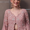 Mauve Pink Embroidered Lehenga Set with Jacket & Dupatta – Elegant Party Wear for Women