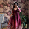 Embroidered Silk Anarkali Suit Set with Dupatta & Bottom – Available in Wine & Brown | Festive Wear for Women