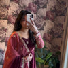 Embroidered Silk Anarkali Suit Set with Dupatta & Bottom – Available in Wine & Brown | Festive Wear for Women