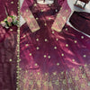 Embroidered Silk Anarkali Suit Set with Dupatta & Bottom – Available in Wine & Brown | Festive Wear for Women