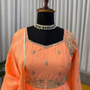 Embroidered Anarkali Suit Set with Dupatta & Bottom – 2 Color Options (Red & Orange ) | Festive Wear for Women