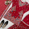 Heavy Embroidered Kurta Sharara Set with Dupatta | 5 Color Options