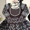 Black & White Printed Anarkali Kurta Set with Bottom – Stylish Everyday Ethnic Wear for Women