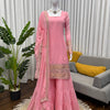 Baby Pink Embroidered Kurti Sharara Set with Dupatta – Elegant Festive Wear for Women