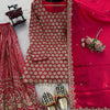 Red Heavy Embroidered Kurti Sharara Set with Dupatta – Wedding & Festive Wear for Women