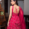 Rani Pink Embroidered Sleeveless Anarkali Suit Set with Dupatta & Bottom – Festive & Party Wear for Women