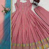 Dusty Rose Embroidered Sleeveless Anarkali Suit Set with Dupatta & Bottom – Festive & Party Wear for Women