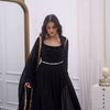 Black Embellished Anarkali Suit Set with Dupatta & Bottom – Elegant Festive & Party Wear for Women