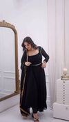 Black Embellished Anarkali Suit Set with Dupatta & Bottom – Elegant Festive & Party Wear for Women