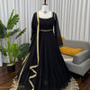 Black Embellished Anarkali Suit Set with Dupatta & Bottom – Elegant Festive & Party Wear for Women