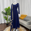 Navy Blue Minimal Embellished Anarkali Suit Set with Dupatta & Bottom – Elegant Festive Wear for Women