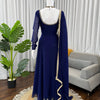 Navy Blue Minimal Embellished Anarkali Suit Set with Dupatta & Bottom – Elegant Festive Wear for Women