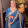 Royal Hand-Embroidered Kurta Sharara Set with Dupatta – Blue & Black