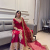 Maroon Heavy Embroidered Anarkali Kurta Set with Designer Dupatta