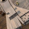 Ivory White Printed Kurta Sharara Set with Black Border Dupatta