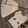 Ivory White Printed Kurta Sharara Set with Black Border Dupatta