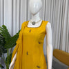 Mustard Yellow Embroidered Kurta Set with Sharara & Dupatta