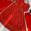 Red Bandhani Print Kurta Set with Dupatta & Straight Pants