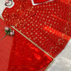 Red Bandhani Print Kurta Set with Dupatta & Straight Pants