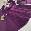 Regal Plum Embroidered Anarkali Suit Set with Flowing Dupatta