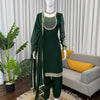 Emerald Green Luxury Embroidered Kurta Pant Set with Chiffon Dupatta