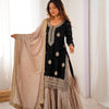 Elegant Embroidered Kurta Sharara Set with Dupatta – Festive Wear (4 Colors)