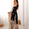 Elegant Embroidered Kurta Sharara Set with Dupatta – Festive Wear (4 Colors)