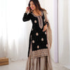 Elegant Embroidered Kurta Sharara Set with Dupatta – Festive Wear (4 Colors)