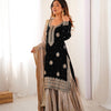 Elegant Embroidered Kurta Sharara Set with Dupatta – Festive Wear (4 Colors)