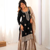 Elegant Embroidered Kurta Sharara Set with Dupatta – Festive Wear (4 Colors)