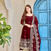 Luxury Embroidered Anarkali Suit Set with Heavy Border Dupatta (3 Color Options)