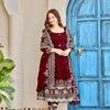 Luxury Embroidered Anarkali Suit Set with Heavy Border Dupatta (3 Color Options)