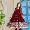 Luxury Embroidered Anarkali Suit Set with Heavy Border Dupatta (3 Color Options)