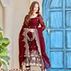 Luxury Embroidered Anarkali Suit Set with Heavy Border Dupatta (3 Color Options)