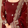 Luxury Embroidered Anarkali Suit Set with Heavy Border Dupatta (3 Color Options)