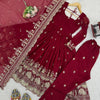 Luxury Embroidered Anarkali Suit Set with Heavy Border Dupatta (3 Color Options)