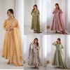 Embroidered Anarkali Suit Set with Dupatta & Bottom – 5 Color Options
