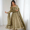 Embroidered Anarkali Suit Set with Dupatta & Bottom – 5 Color Options
