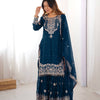 Designer Heavy Embroidered Kurta Sharara Suit Set with Dupatta | 10 Color Options