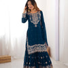 Designer Heavy Embroidered Kurta Sharara Suit Set with Dupatta | 10 Color Options