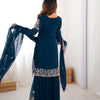 Designer Heavy Embroidered Kurta Sharara Suit Set with Dupatta | 10 Color Options