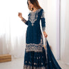 Designer Heavy Embroidered Kurta Sharara Suit Set with Dupatta | 10 Color Options